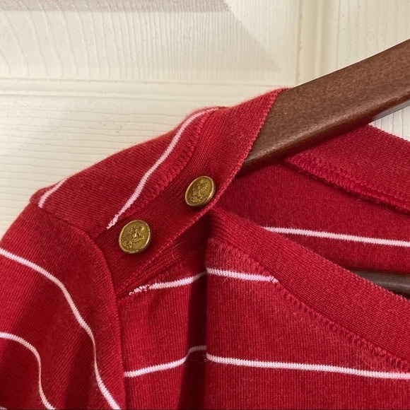 Lauren Ralph Lauren Red Striped Equestrian Blouse - Picture 3 of 5